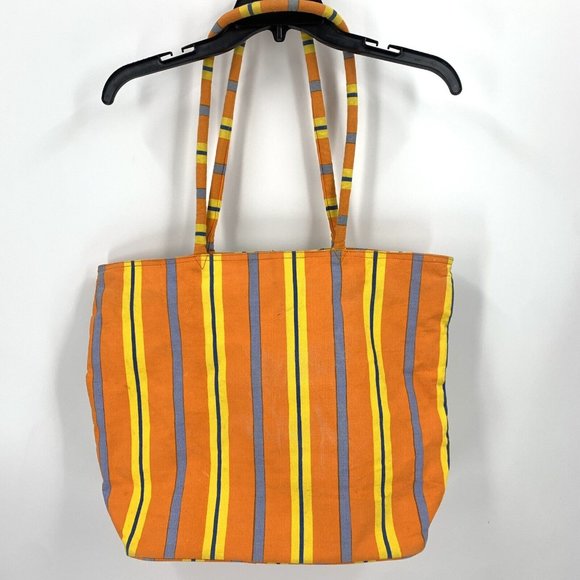 Paul Brent Beach or Pool Tote Bag Flip Flop Print Glass Beads 15" x 7" x 15" - Picture 5 of 8